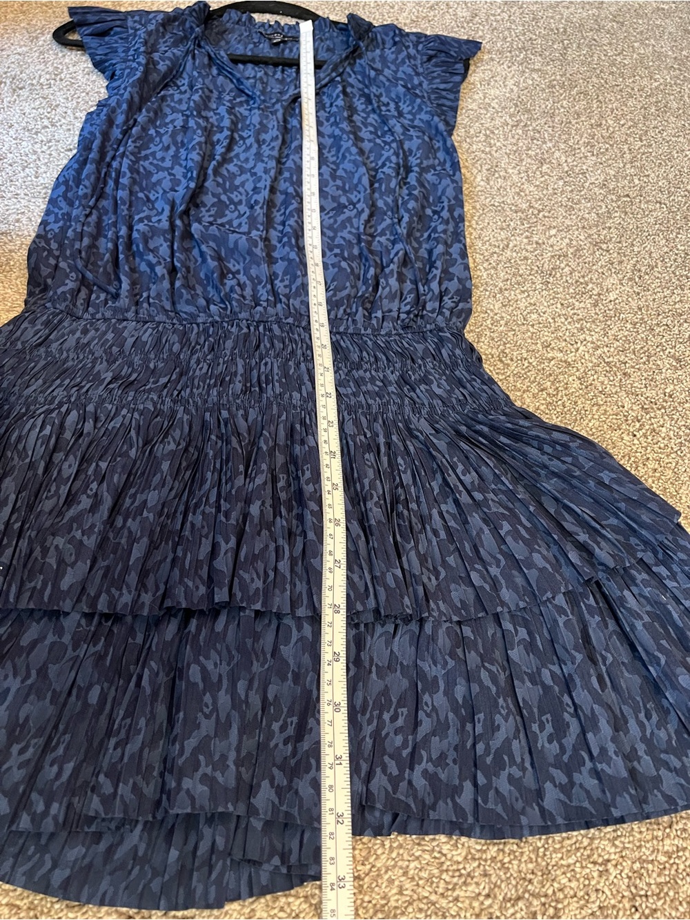 Current Air Navy Textured Ruffle Tiered Mini Dress - Picture 4 of 5